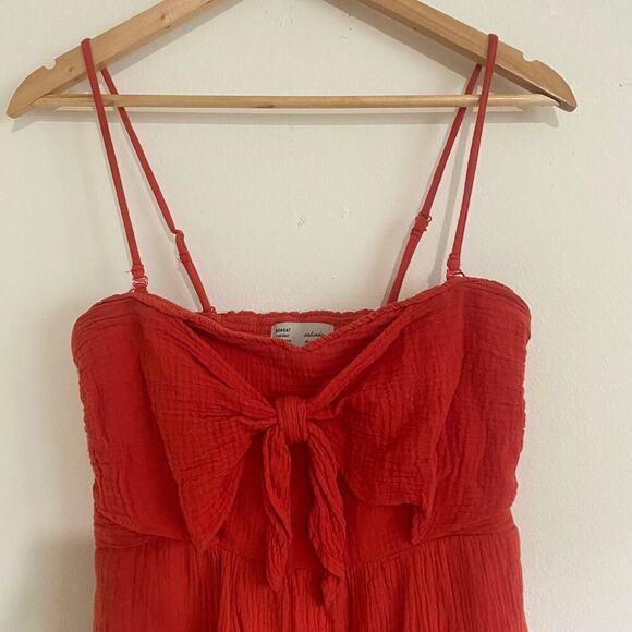 Saturday Sunday Isabel Jumpsuit Size S Red Orange Cotton Gauze Anthropologie - Picture 6 of 13